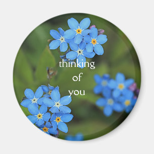 Forget me not "thinking of you" round magnet
