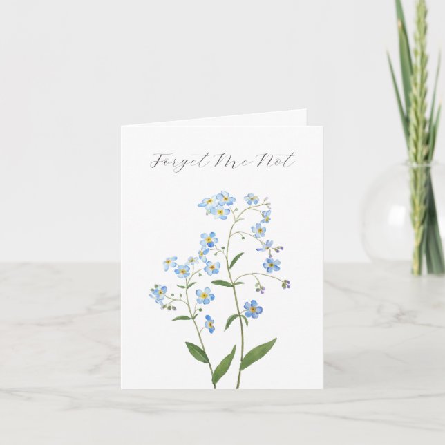 Forget me not Thinking Of You Sympathy Card (Front)