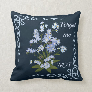 Forget me not throw pillow
