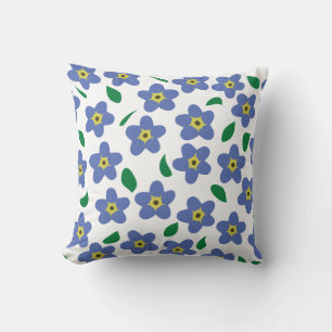 Forget Me Not Throw Pillow, Floral Pillow, Flowers Pillow