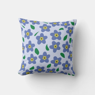 Forget Me Not Throw Pillow, Floral Pillow, Flowers Pillow