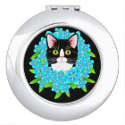 Forget Me Not Tuxedo Cat Lover's Cute Floral