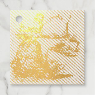 Forget Me Not Victorian Wedding Guest Book Foil Favor Tags