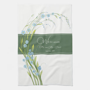 Forget-Me-Not Vow Renewal 10 Years Kitchen Towel