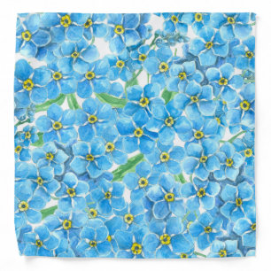 Forget me not watercolor bandana
