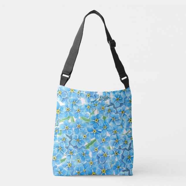 Forget me not watercolor crossbody bag (Front)