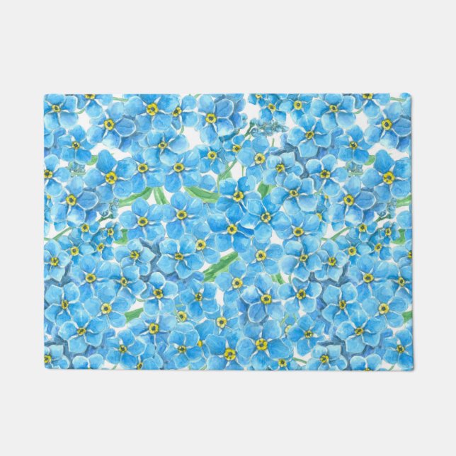 Forget me not watercolor doormat (Front)
