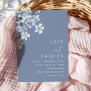 Forget Me Not Watercolor Floral Wedding Invitation