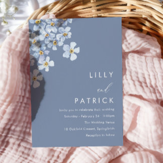 Forget Me Not Watercolor Floral Wedding Invitation