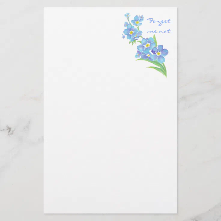 Forget me not, Watercolor Flower Garden Stationery | Zazzle