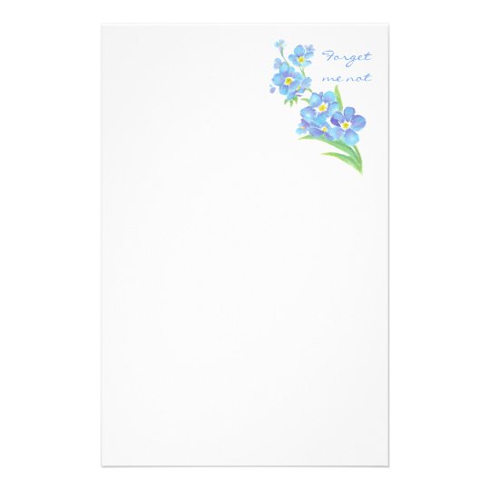 Forget me not, Watercolor Flower Garden Stationery | Zazzle.com