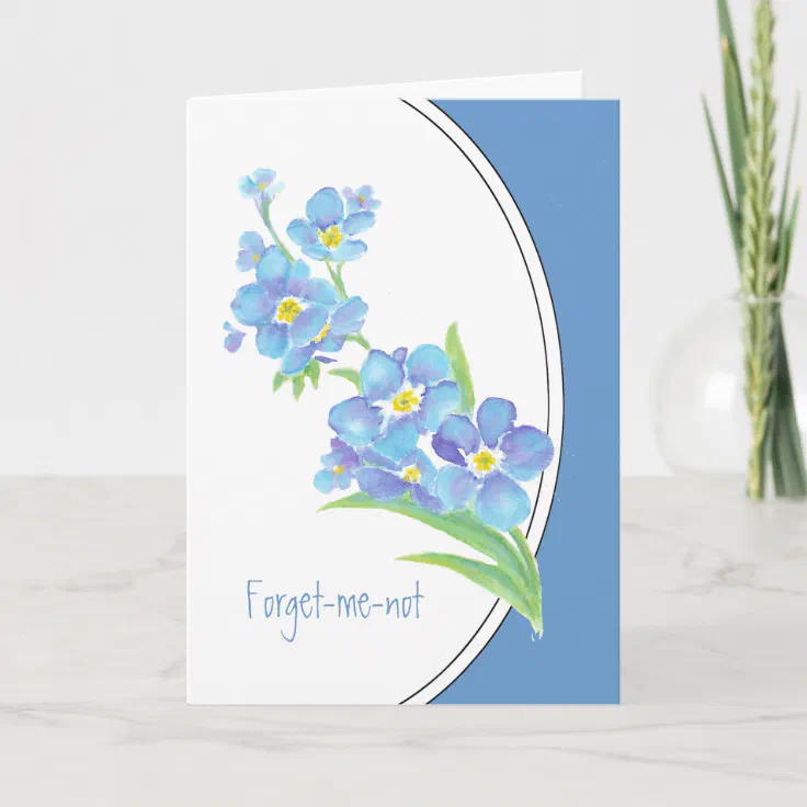 Forget Me Not Watercolor Flower Painting Card Zazzle