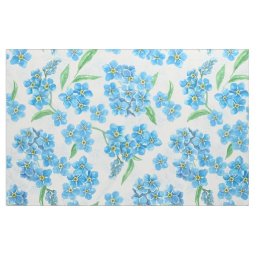 Forget me not watercolor flowers fabric