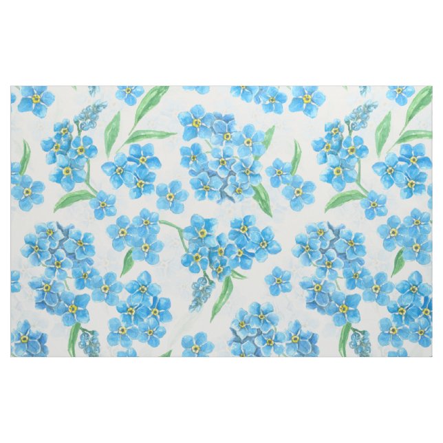 Forget me not watercolor flowers fabric (Fat Quarter)