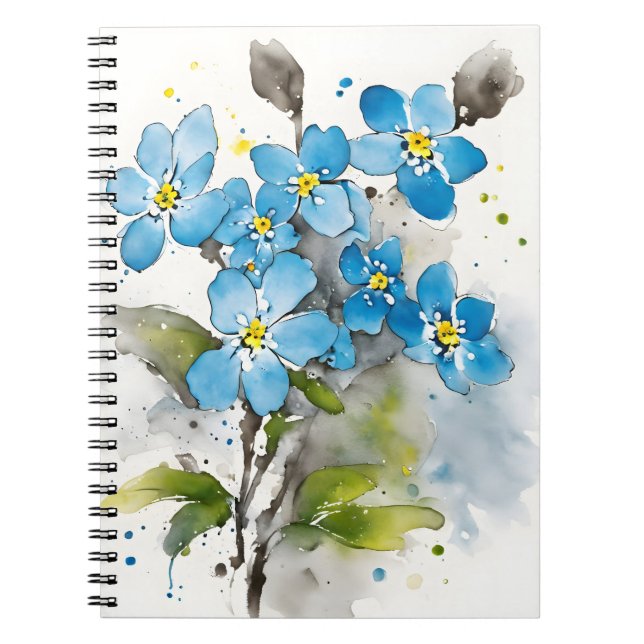 Forget-me-not - Watercolor flowers Notebook (Front)