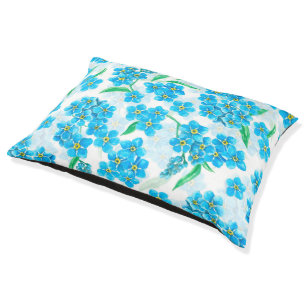 Forget me not watercolor flowers pet bed