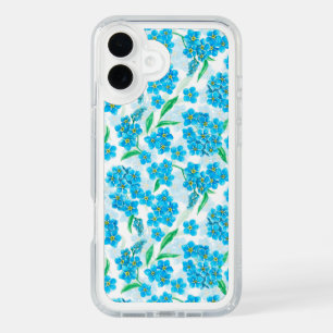 Forget me not watercolor flowers iPhone 16 plus case