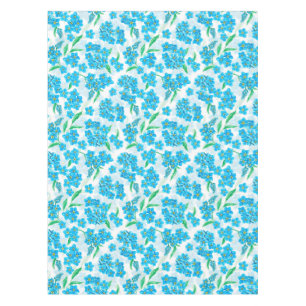 Forget me not watercolor flowers tablecloth