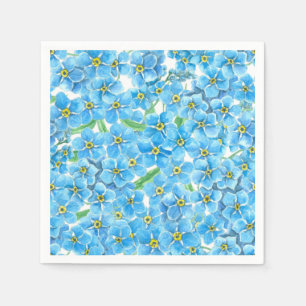 Forget me not watercolor napkins