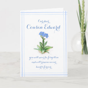 Forget me not watercolor sympathy cousin card