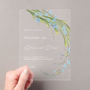 Forget-Me-Not Wedding Acrylic Invitations