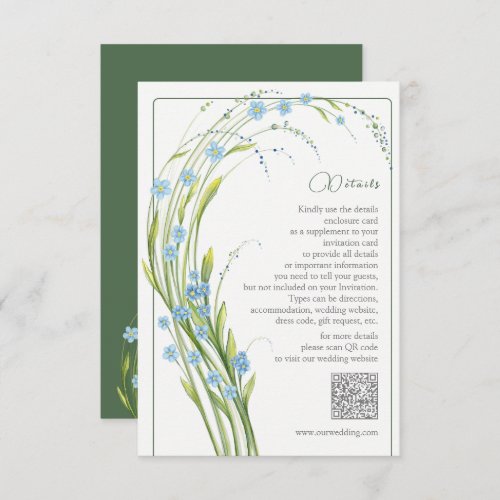 Forget_Me_Not Wedding Details Enclosure Card