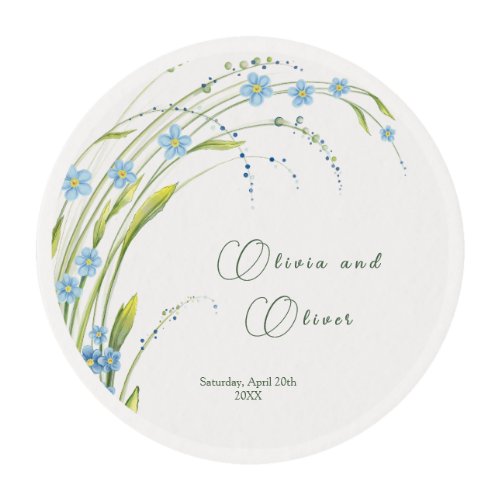 Forget_Me_Not Wedding Edible Frosting Rounds