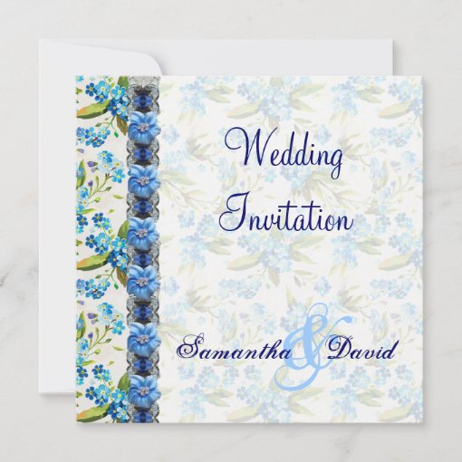 Forget Me Not Wedding Invitation Card | Zazzle