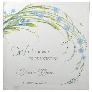 Forget-Me-Not Wedding Welcome Cloth Napkin