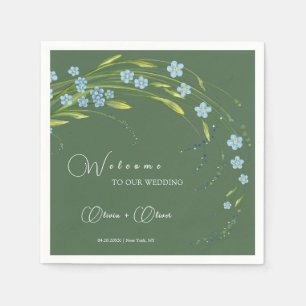 Forget-Me-Not Wedding Welcome Napkins
