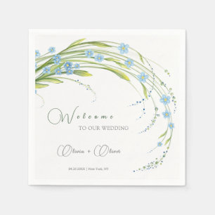 Forget-Me-Not Wedding Welcome Napkins