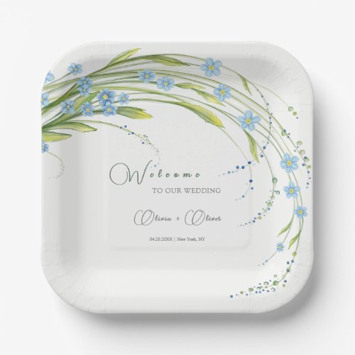 Forget_Me_Not Wedding Welcome Paper Plates