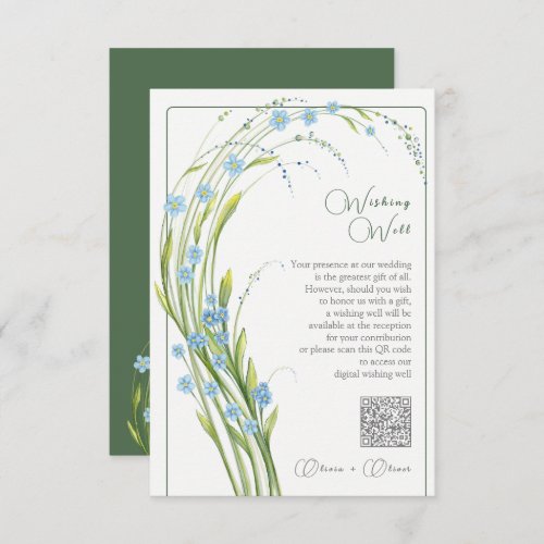 Forget_Me_Not Wedding Wishing Well QR Code Enclosure Card