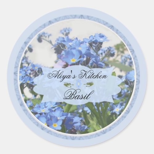 Forget me nots 1B spice jar labels