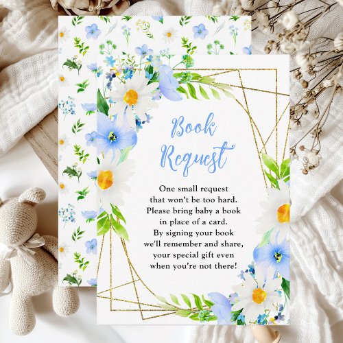 Forget_Me_Nots and Daisies Baby Book Request Enclosure Card