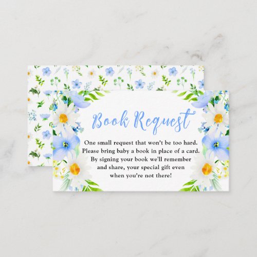 Forget_Me_Nots and Daisies Baby Book Request Enclosure Card