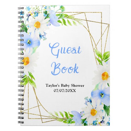 Forget_Me_Nots and Daisies Baby Shower Guest Book