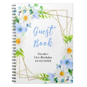 Forget Me Nots and Daisies Birthday Guest Book