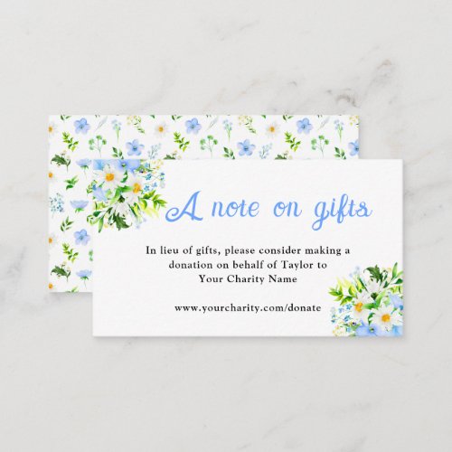 Forget_Me_Nots and Daisies Birthday Note On Gifts Enclosure Card