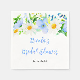 Forget-Me-Nots and Daisies Floral Bridal Shower Napkins