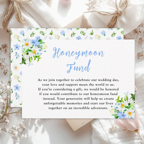 Forget_Me_Nots and Daisies Wedding Honeymoon Fund Enclosure Card