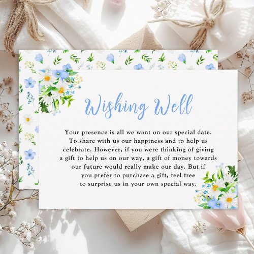 Forget_Me_Nots and Daisies Wedding Wishing Well Enclosure Card