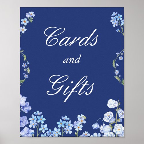 Forget Me Nots Blue Flowers Cards and Gifts Sign