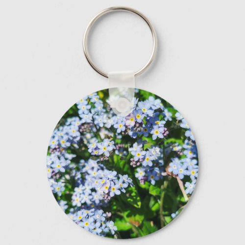 Forget_Me_Nots Button Key Ring