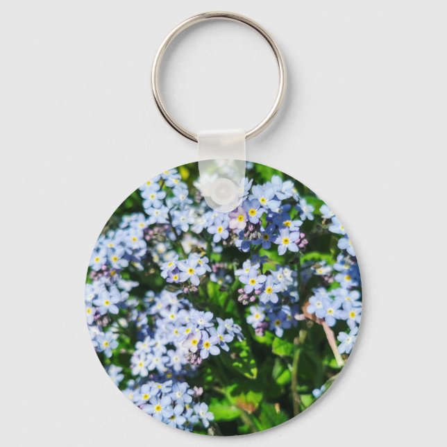 Forget-Me-Nots Button Key Ring (Front)