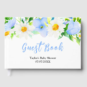 Forget-Me-Nots Daisies Floral Baby Shower Guest Book