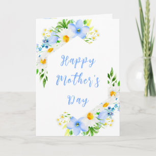 Forget-Me-Nots Daisies Floral Happy Mother's Day Card