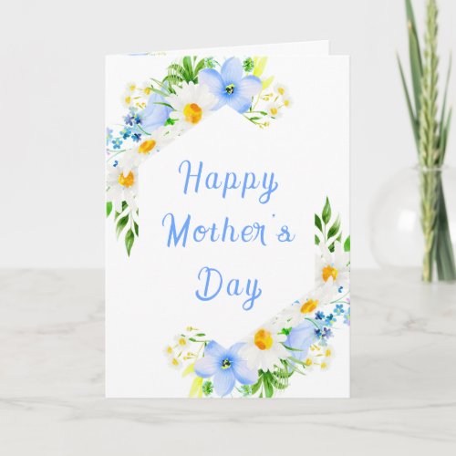 Forget_Me_Nots Daisies Floral Happy Mothers Day Card