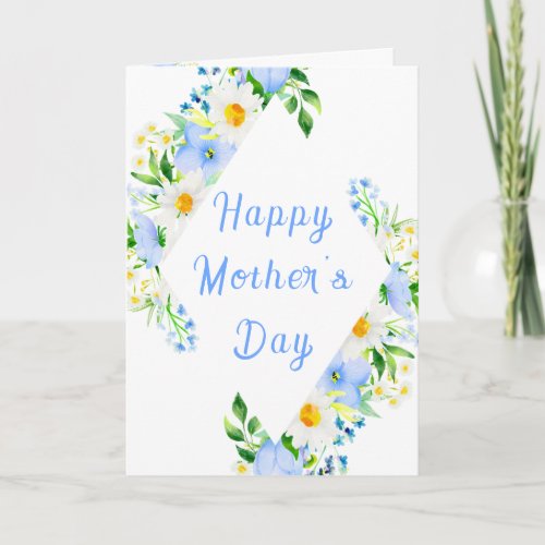 Forget_Me_Nots Daisies Floral Happy Mothers Day Card