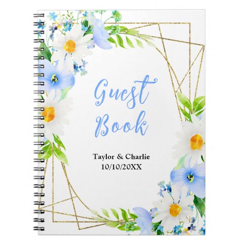 Forget_Me_Nots Daisies Floral Wedding Guest Book